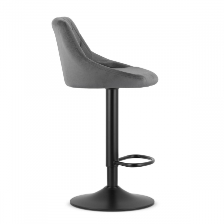 Scaun de bucatarie/bar, Artool, Kast, rotativ, catifea gri, picior metal negru, 45.5x49x85-105 cm [3]