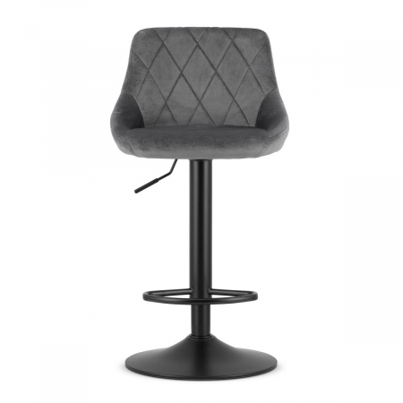 Scaun de bucatarie/bar, Artool, Kast, rotativ, catifea gri, picior metal negru, 45.5x49x85-105 cm [2]