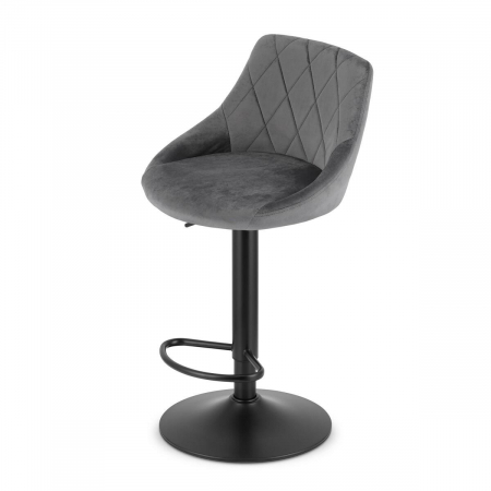 Scaun de bucatarie/bar, Artool, Kast, rotativ, catifea gri, picior metal negru, 45.5x49x85-105 cm [5]