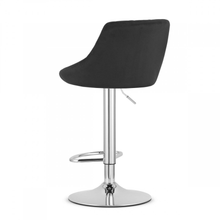 Scaun de bucatarie/bar, Artool, Kast, rotativ, catifea, negru si argintiu, 45.5x49x85-105 cm [1]