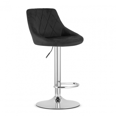 Scaune - Scaun de bucatarie/bar, Artool, Kast, rotativ, catifea, negru si argintiu, 45.5x49x85-105 cm
