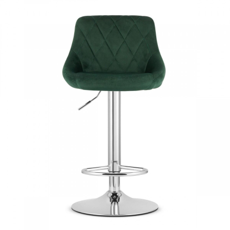 Scaun de bucatarie/bar, Artool, Kast, rotativ, catifea, verde si argintiu, 45.5x49x85-105 cm [4]