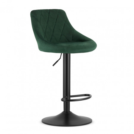Scaune - Scaun de bucatarie/bar, Artool, Kast, rotativ, catifea, verde si negru, 45.5x49x85-105 cm