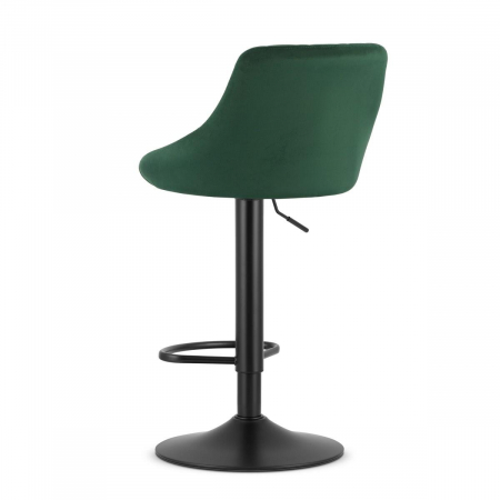 Scaun de bucatarie/bar, Artool, Kast, rotativ, catifea, verde si negru, 45.5x49x85-105 cm [3]