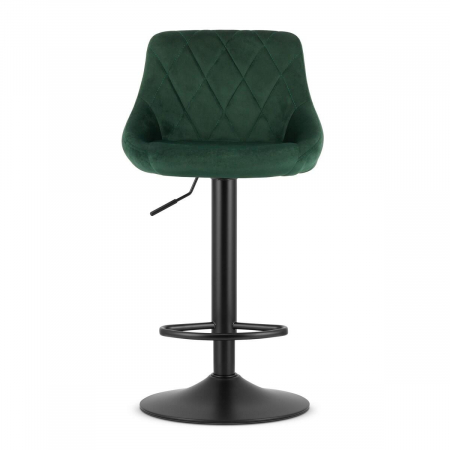 Scaun de bucatarie/bar, Artool, Kast, rotativ, catifea, verde si negru, 45.5x49x85-105 cm [4]
