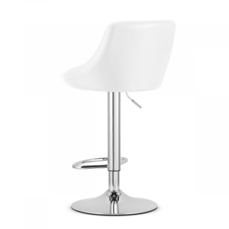 Scaun de bucatarie/bar, Artool, Kast, rotativ, piele ecologica, alb si argintiu, 45.5x48.5x85-105 cm [3]