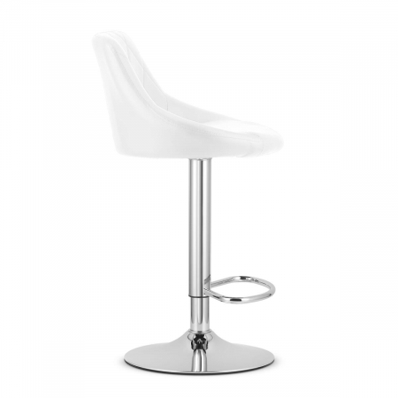 Scaun de bucatarie/bar, Artool, Kast, rotativ, piele ecologica, alb si argintiu, 45.5x48.5x85-105 cm [2]
