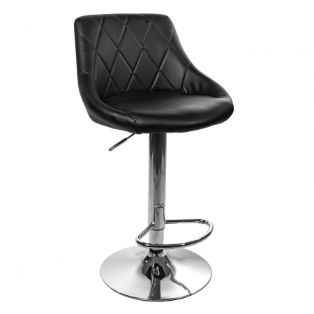 Scaune - Scaun de bucatarie/bar, Artool, Kast, rotativ, piele ecologica, negru si argintiu, 45.5x48.5x85-105 cm
