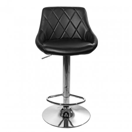 Scaun de bucatarie/bar, Artool, Kast, rotativ, piele ecologica, negru si argintiu, 45.5x48.5x85-105 cm [5]