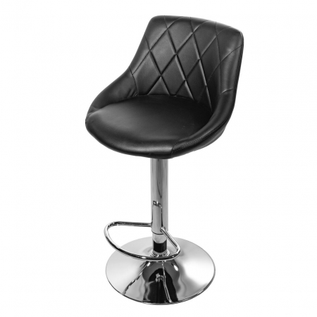 Scaun de bucatarie/bar, Artool, Kast, rotativ, piele ecologica, negru si argintiu, 45.5x48.5x85-105 cm [1]