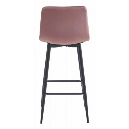 Scaun de bucatarie/bar, Artool, Pozza, catifea, otel, roz si negru, 43x35x104 cm [2]