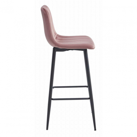 Scaun de bucatarie/bar, Artool, Pozza, catifea, otel, roz si negru, 43x35x104 cm [4]