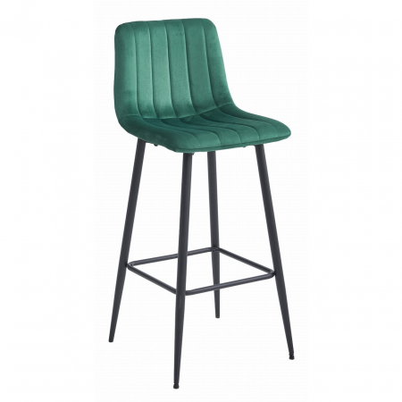 Scaune - Scaun de bucatarie/bar, Artool, Pozza, catifea, otel, verde si negru, 43x35x104 cm