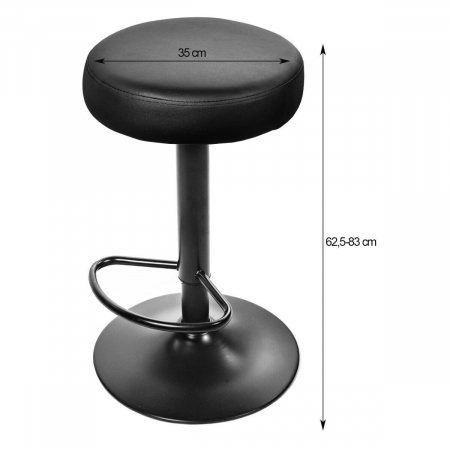 Scaun de bucatarie/bar, Artool, Rojst, rotativ, piele ecologica, negru, 38x38x62-83 cm [1]