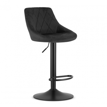 Scaune - Scaun de bucatarie/bar, Artool, rotativ, catifea, negru, 45.5x49x105 cm