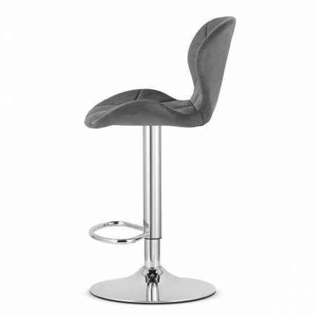 Scaun de bucatarie/bar, Artool, West, rotativ, catifea, gri si argintiu, 46x48.5x90-111 cm [5]