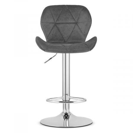 Scaun de bucatarie/bar, Artool, West, rotativ, catifea, gri si argintiu, 46x48.5x90-111 cm [2]