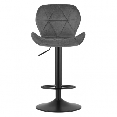 Scaun de bucatarie/bar, Artool, West, rotativ, catifea, gri si negru, 46x48.5x90-111 cm [3]