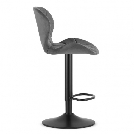 Scaun de bucatarie/bar, Artool, West, rotativ, catifea, gri si negru, 46x48.5x90-111 cm [2]