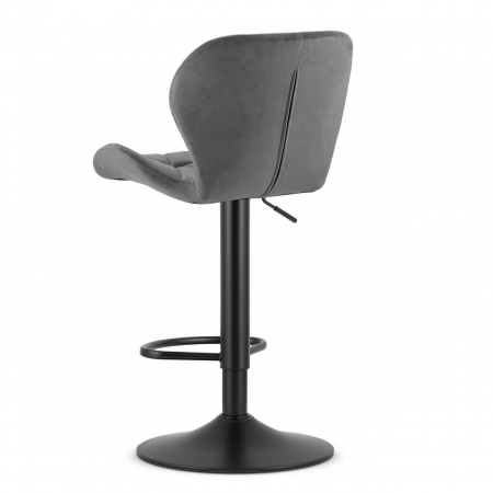 Scaun de bucatarie/bar, Artool, West, rotativ, catifea, gri si negru, 46x48.5x90-111 cm [1]