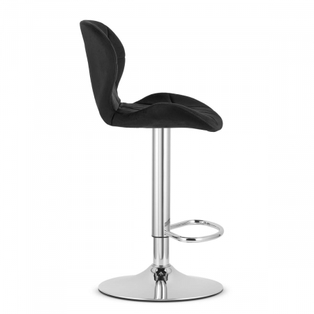 Scaun de bucatarie/bar, Artool, West, rotativ, catifea, negru si argintiu, 46x48.5x90-111 cm [6]