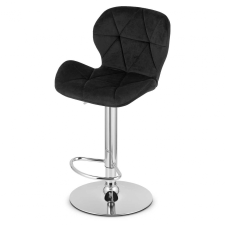 Scaun de bucatarie/bar, Artool, West, rotativ, catifea, negru si argintiu, 46x48.5x90-111 cm [1]