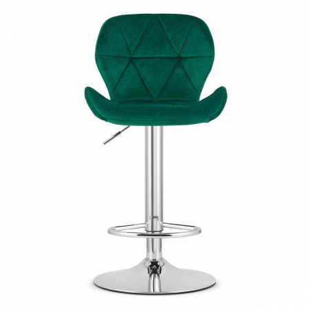 Scaun de bucatarie/bar, Artool, West, rotativ, catifea, verde si argintiu, 46x48.5x90-111 cm [3]