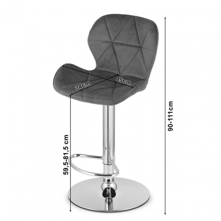Scaun de bucatarie/bar, Artool, West, rotativ, piele ecologica, negru, 46x48.5x90-111 cm [6]