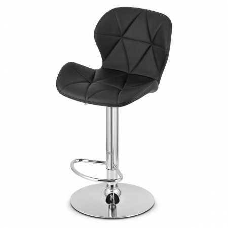 Scaun de bucatarie/bar, Artool, West, rotativ, piele ecologica, negru si argintiu, 46x48.5x90-111 cm [1]