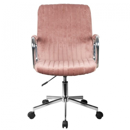 Scaun rotativ, catifea, roz, max 120 kg, 51x61x92/102 cm [2]