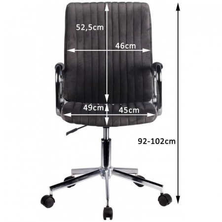 Scaun rotativ, catifea, roz, max 120 kg, 51x61x92/102 cm [4]
