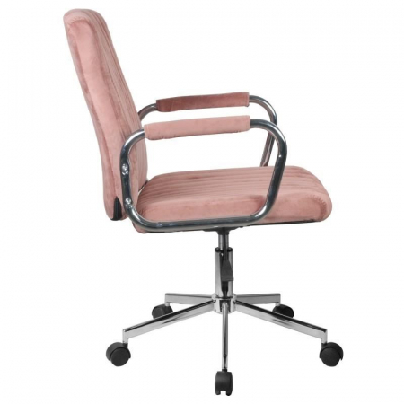 Scaun rotativ, catifea, roz, max 120 kg, 51x61x92/102 cm [1]