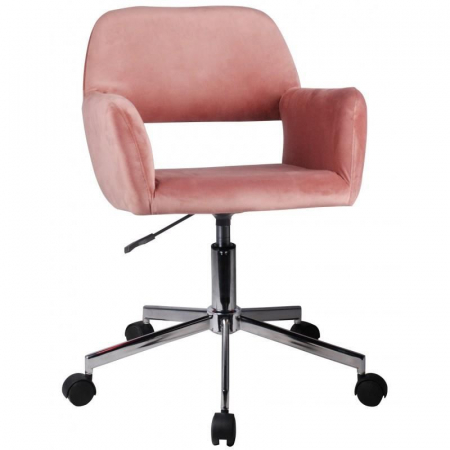 Scaun rotativ, catifea, roz, max 120 kg, 58x60x78/90 cm [0]