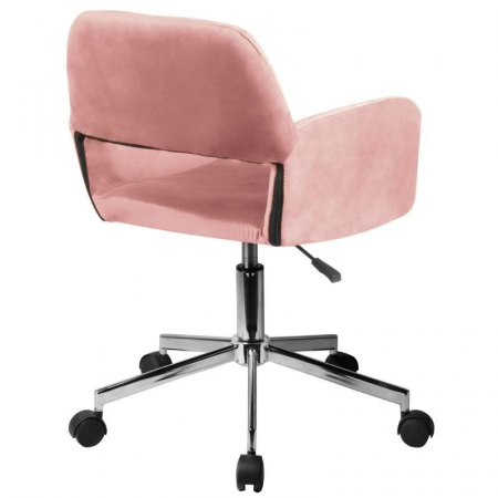 Scaun rotativ, catifea, roz, max 120 kg, 58x60x78/90 cm [3]