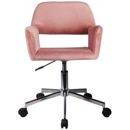 Scaun rotativ, catifea, roz, max 120 kg, 58x60x78/90 cm [2]
