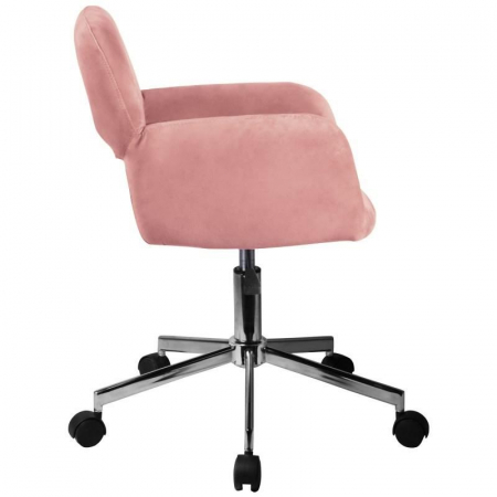 Scaun rotativ, catifea, roz, max 120 kg, 58x60x78/90 cm [1]
