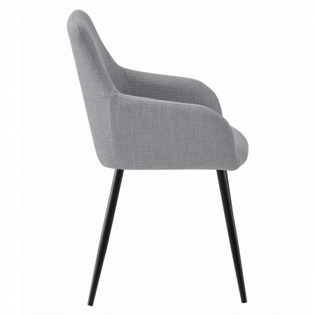 Scaun stil fotoliu bucatarie/living, Artool, Beni, stofa, metal, gri deschis si negru, 57x59x85 cm [2]