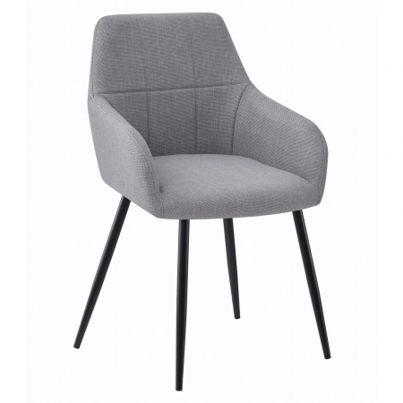 Scaune - Scaun stil fotoliu bucatarie/living, Artool, Beni, stofa, metal, gri deschis si negru, 57x59x85 cm