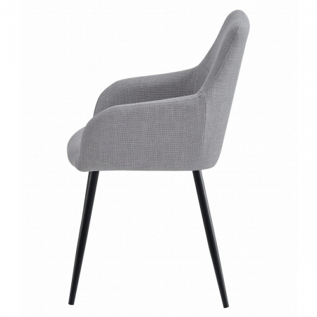 Scaun stil fotoliu bucatarie/living, Artool, Beni, stofa, metal, gri deschis si negru, 57x59x85 cm [4]