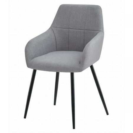 Scaun stil fotoliu bucatarie/living, Artool, Beni, stofa, metal, gri deschis si negru, 57x59x85 cm [1]