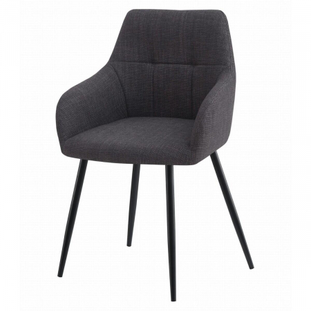 Scaun stil fotoliu bucatarie/living, Artool, Beni, stofa, metal, gri grafit si negru, 57x59x85 cm [4]