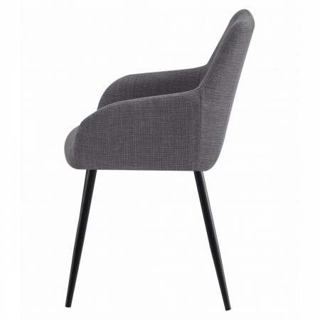 Scaun stil fotoliu bucatarie/living, Artool, Beni, stofa, metal, gri inchis si negru, 57x59x85 cm [4]
