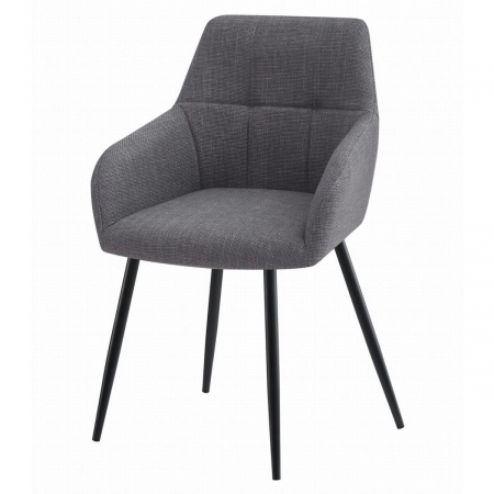Scaun stil fotoliu bucatarie/living, Artool, Beni, stofa, metal, gri inchis si negru, 57x59x85 cm [1]