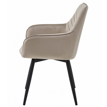 Scaun stil fotoliu bucatarie/living, Artool, Nana, rotativ, catifea, metal, bej inchis si negru, 56x61x83.5 cm [3]