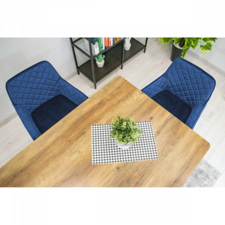 Scaun stil fotoliu bucatarie/living, Artool, Nola, catifea, metal, bleumarin si negru, 58x57x79 cm [4]