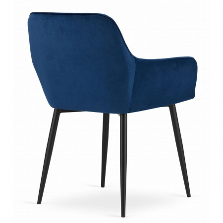 Scaun stil fotoliu bucatarie/living, Artool, Nola, catifea, metal, bleumarin si negru, 58x57x79 cm [11]