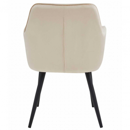 Scaun stil fotoliu bucatarie/living, Artool, York, catifea, metal, bej si negru, 56x62x83.5 cm [3]