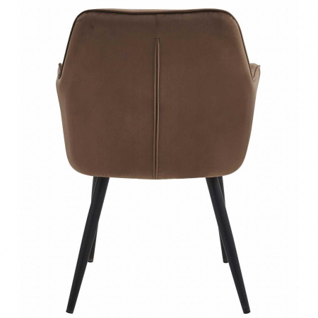 Scaun stil fotoliu bucatarie/living, Artool, York, catifea, metal, maro si negru, 56x62x83.5 cm [1]