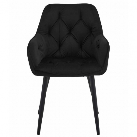 Scaun stil fotoliu bucatarie/living, Artool, York, catifea, metal, negru, 56x62x83.5 cm [4]
