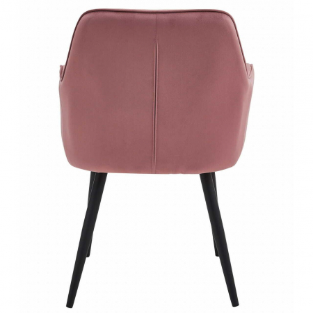 Scaun stil fotoliu bucatarie/living, Artool, York, catifea, metal, roz si negru, 56x62x83.5 cm [2]